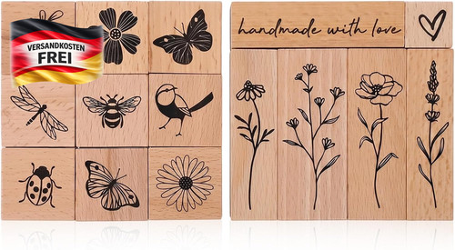 Vintage holzstempel set - holzstempel,