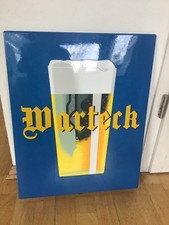 == schweizer Emailschild = Warteck Bier = Basel = um 1955 = topp Zustand ==