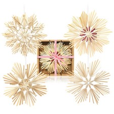 4x Strohsterne im Mix-Set -