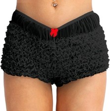 Damen Panty m Rüschen im 60er Jahre Rockabilly Style rot Schleife. Einheitsgröße