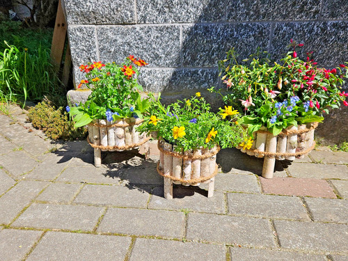 3er set birke pflanzgefäß - set,