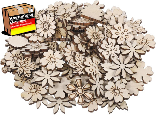 Holz streudeko blumen scheiben - streudeko,