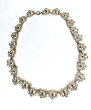 Antikes filigranes Collier mit Schmetterlingen 835 Silber (3403)