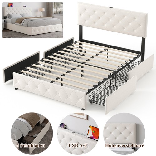 Polsterbett doppelbett mit - doppelbett, 4