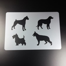 A3 Schablone Hund 4 Hunde Dog