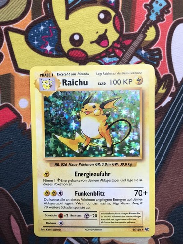 Raichu holo 108 evolution - raichu,