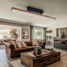 Deckenleuchte Schlafzimmerlampe Deckenlampe LED Flurleuchte Holzoptik L 81,5 cm