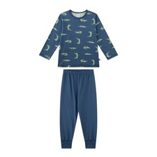 Sanetta Jungen Schlafanzug, lang - Kids, Krokodil, Pyjama, Single Jersey Blau...