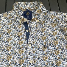 Claudio Campione Herren Hemd Langarm Geblümt Modern Fit  Gr.L Neuwertig