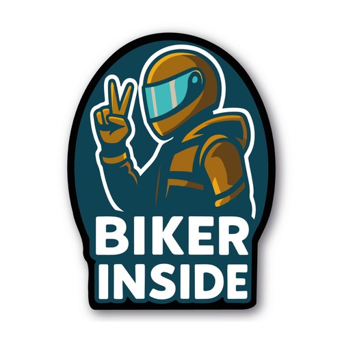 Biker inside sticker - biker,
