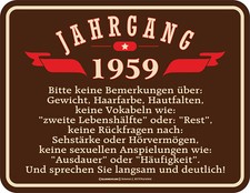 Blechschild Jahrgang 1959 Sprüche Schilder Geburtstag Geschenk