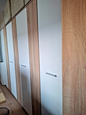 Büroschrank, weiß, Buche