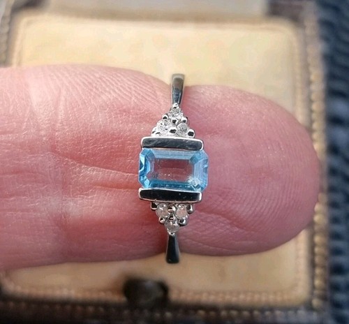 Aquamarin und diamant ring - aquamarin,