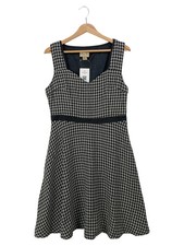 LINDY BOP Damen Freizeitkleid 42/XL Vintage Elegant Kariert Schwarz Weiß