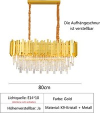 Quadratischen Kronleuchte,10xE14 Lichter Hängeleuchte Kristall Lampe Für Flur