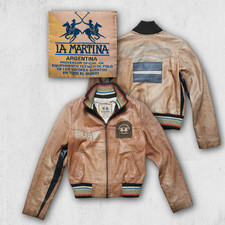 Vintage La Martina Lederjacke Vintage Polo Argentinien Y2K Streetwear XS/S