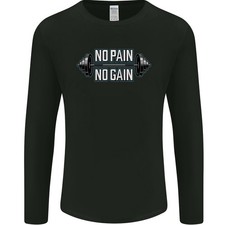 No Pain No Gain Fitness Training Top Herren Langarm T-Shirt