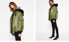 ZARA OVERSIZE KHAKI BOMBER