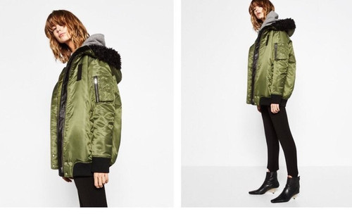 Zara oversize khaki bomber - zara,