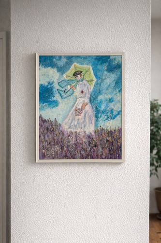 Original ölbild frau mit - frau,