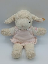 Steiff Schaf Lamm Plüschtier rosa Kleid Knopf im Ohr Kuscheltier