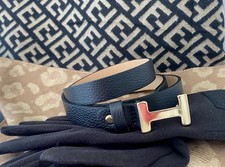 Gürtel Leder Damen Schwarz 95cm x 3cm Dornschließe Ledergürtel Schnalle H