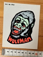 Alter Aufkleber Sticker Wolfman Monster  80er Jahre Comic Halloween Deko