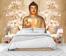 3D Buddha Statue Blume C4184 Tapete Wandbild Fototapete Abnehmbarer Amy 24