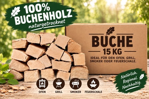 Brennholz 25cm 15kg buche - 25cm,