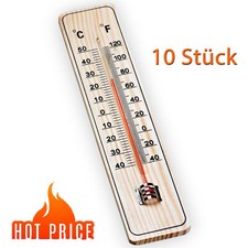 10 Stück Holz Thermometer,Zimmerthermometer,Wandthermometer,Außenthermometer