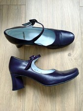 Audley Tanzschuhe Lederpumps Riemchen 50er Pinup Lila 38 Vintage  Frühling Retro