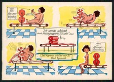 AK Scherz - Ich werde schlank durch Massageapparat Liane DBP nackte dicke Frau