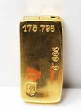 piezo Feuerzeug ( Tischfeuerzeug) als Goldbarren (Imitat) funktioniert 270g schw