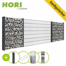 HORI Gabionen Zaun Steinkorb Wand Steingabionen Verzinkt Doppelstabmatten