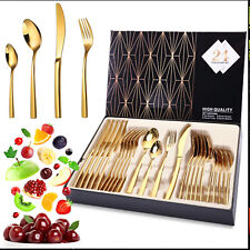 24-teilig tlg Besteckset Edelstahl Besteckkoffer 12 Personen Besteck im Koffer