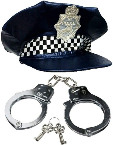 Dunkelblauer polizeihut und - polizeihut,