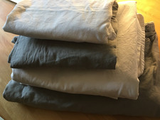 Ikea Bettwäsche 140x200 Grau&Weiss: 2 Bettbezüge 2 Kopfkissenbezüge Spannbettuch