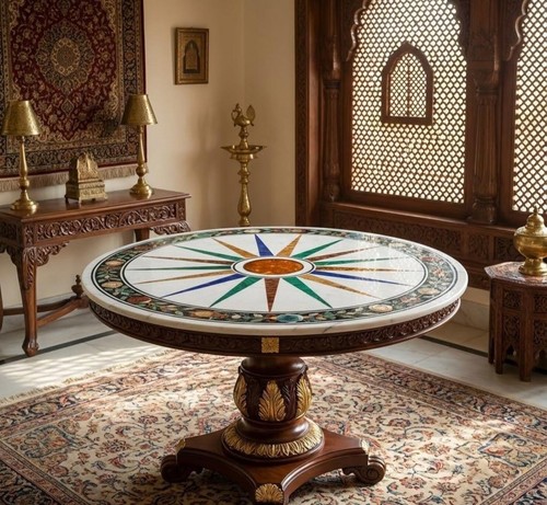 Runde tischplatte pietra dura - runde,
