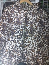 Kapuzenjacke Skijacke Leo-Look Kunstpelz M Animalprint H&M Brauntöne