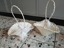 2 Blumenkörbchen für Hochzeit - Kunststoff - weiß