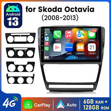 6G+128GB Android13 Autoradio CarPlay DAB+GPS Navi für Skoda Octavia 2008 4G LTE