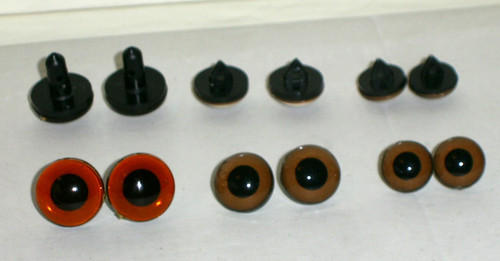 Teddyaugen kunststoff braun - braun, 12