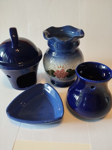 Keramik set blau vintage deko - set,