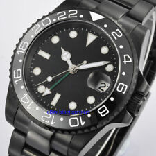 PARNIS Saphirglas Herren 40mm Automatische GMT Armbanduhren Drehlünette Uhren