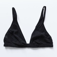 minimalistischer Triangel BH H&M Bra Seide Lingerie Bralette schwarz | 75B /38