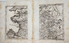 1719 Alain Mallet, Map of France 2 Parts - Charte General de France. Engraving