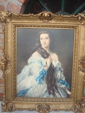 Bild Porträt einer Dame mit nackten Schultern Rahmen im Barock Stil