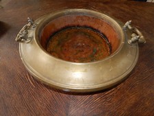 urige alte Feuerschale Feuerbecken Schale Kupfer Messing