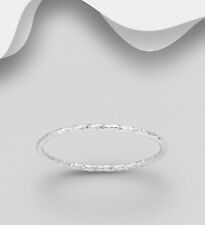 925 Sterling Silber Diamantschliff Texturierter Ring - Echtsilber