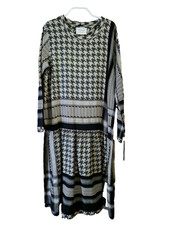 Kleid v. CECILIE COPENHAGEN in Gr. XXL Kufiya-Muster Beige-Schwarz